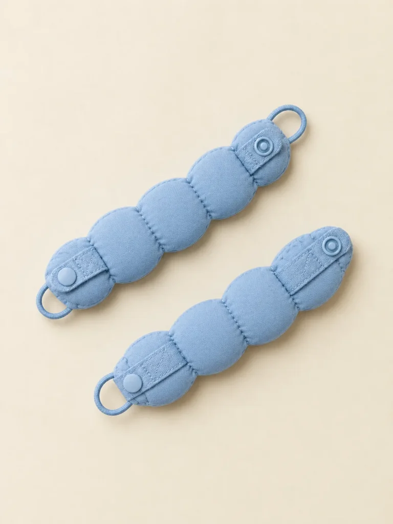Bubble Cuff Pair in Powder Blue, back and side view
