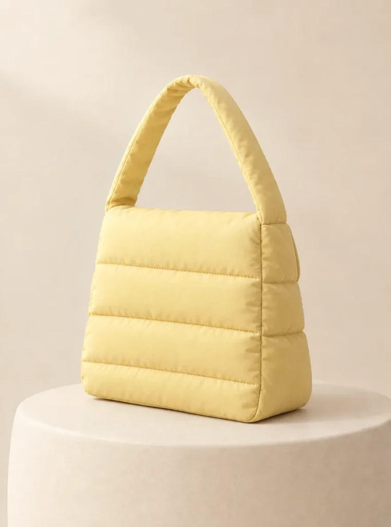 Cloud Flap Bag in Butter, back and side view