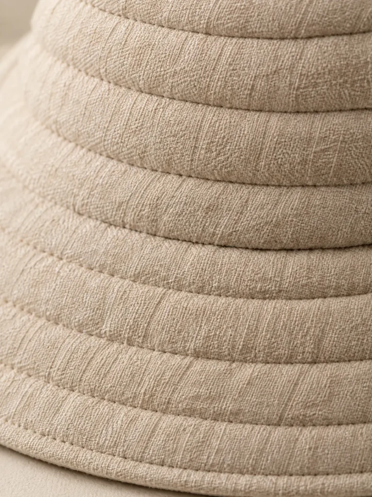 Close-up of the quilting and closure on the Panel Channel Bucket
