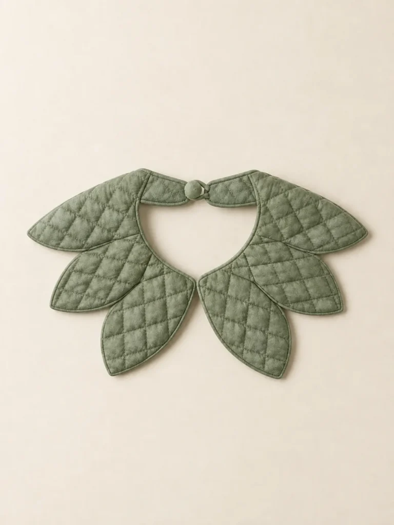 Petal Point Collar in Sage, back and side view