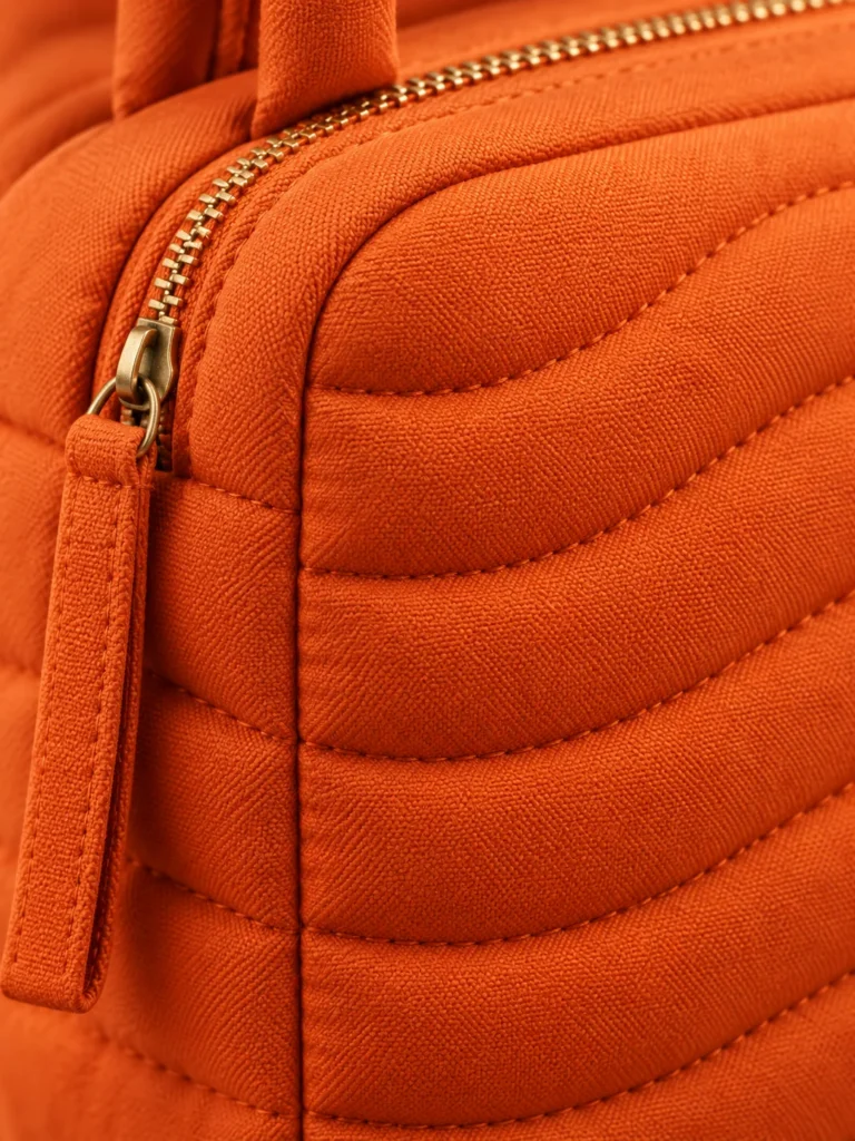 Close-up of the quilting and closure on the Ripple Channel Mini