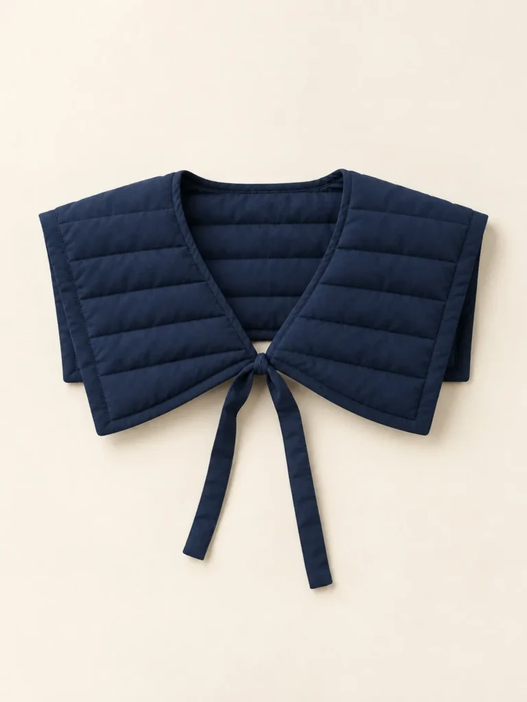 Sailor Channel Collar in Ink Navy, front view on a cream plinth