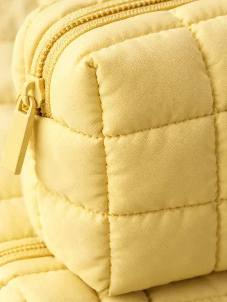 Close-up of the quilting and closure on the Trio Stack Set