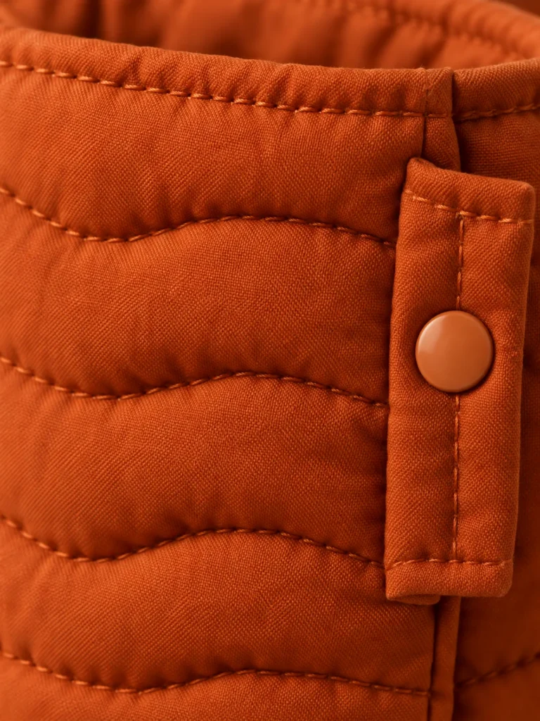 Close-up of the quilting and closure on the Wave Cuff Pair