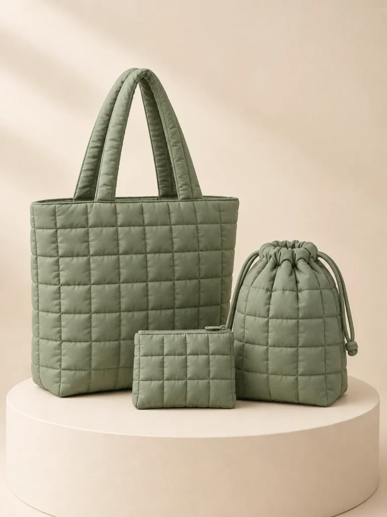 Weekend Carry Trio in Sage, back and side view
